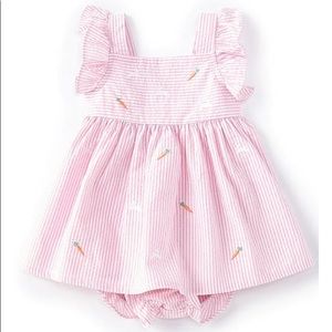 Pink Seersucker Bunny/Carrot Dress